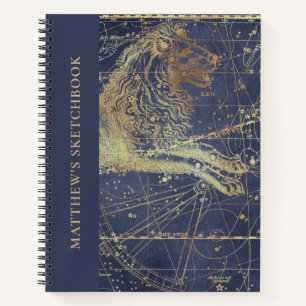 Carnet Astrologie Leo Horoscope Sketbook avec nom