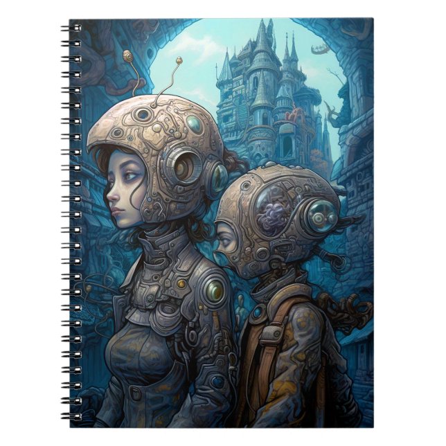 Carnet Astronaut Girls Surreal Science Fiction (Devant)