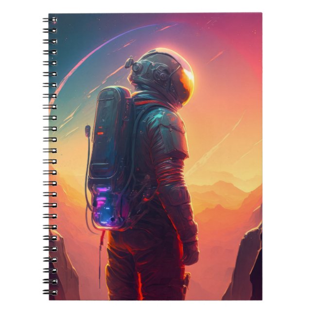 Carnet Astronaut World Discovery Peinture Univers Humain (Devant)