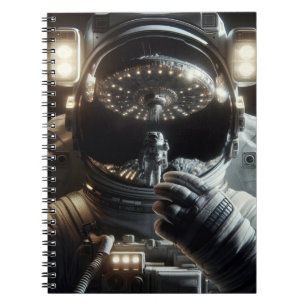 Carnet Astronaute avec réflexion d'OVNI