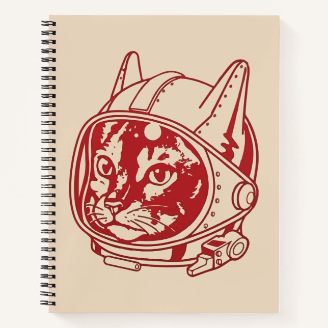 Carnet Astronaute chat vintage     (Devant)