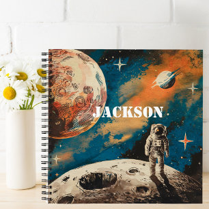 Carnet Astronaute dans l'espace, aquarelle, personnalisé