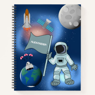 Carnet Astronaute dans l'espace Galaxie Nom personnalisé