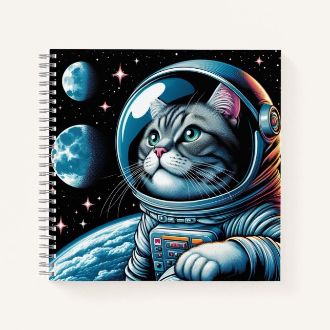 Carnet astronaute de chat ! (Devant)