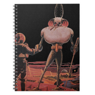 Carnet Astronaute de la science-fiction vintage serrant l