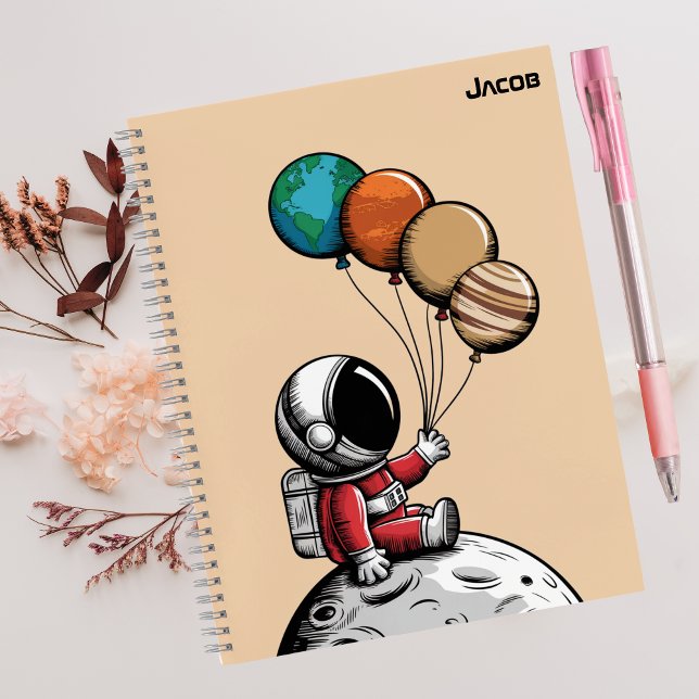 Carnet Astronaute Fantaisiste Mignon, Planète Espace Exté (Créateur téléchargé)