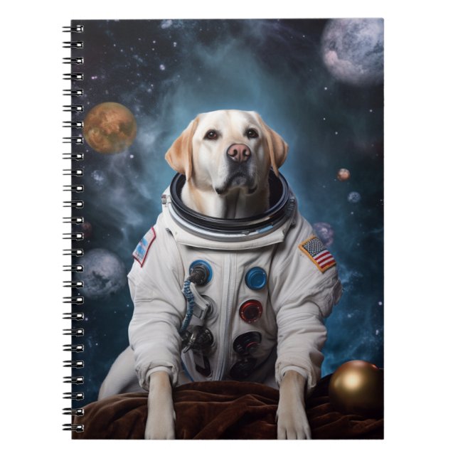 Carnet Astronaute Labrador dans l'Espace École des Enfant (Devant)
