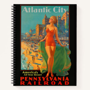 Carnet Atlantic City Beach Beauté Vintage Art