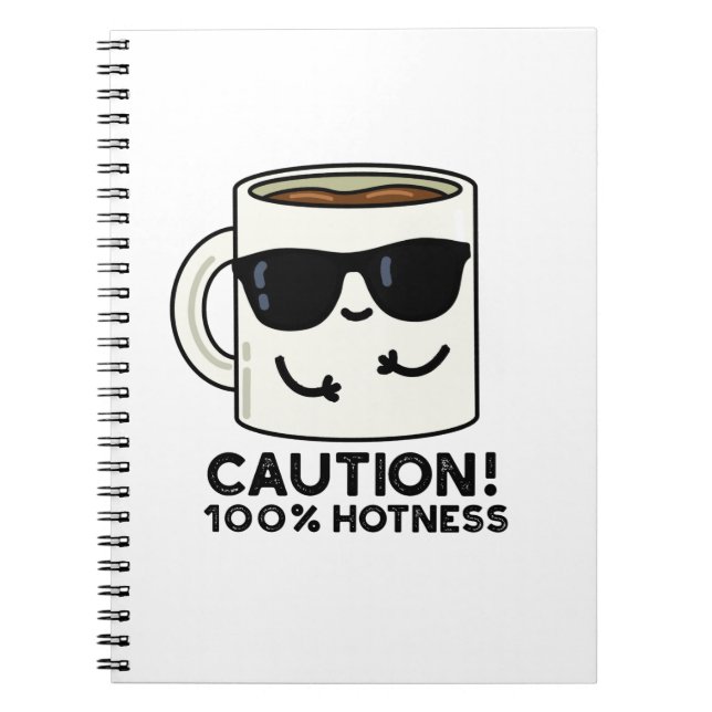 Carnet Attention 100% Chaleur Blague de Café Drôle  (Devant)