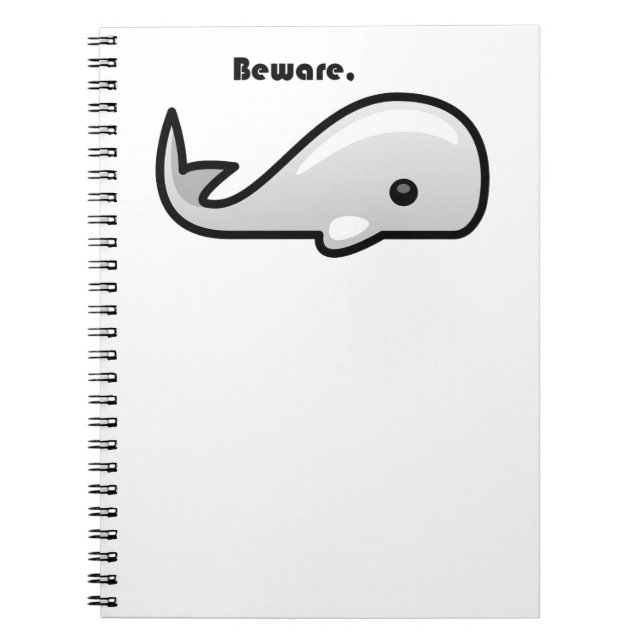 Carnet Attention au dessin animé de la baleine blanche (Devant)