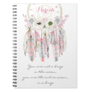 Carnet Attrape-rêve tribal bohème fleurs esprit natif