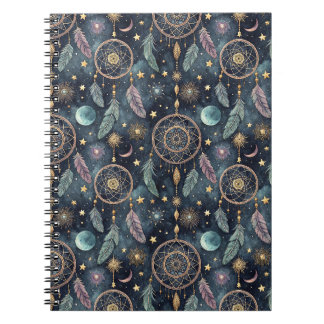 Carnet Attrape-rêves céleste magique motif nuit étoilée