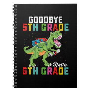 Carnet Au revoir 5e année Bonjour 6e année T Rex Dinosaur