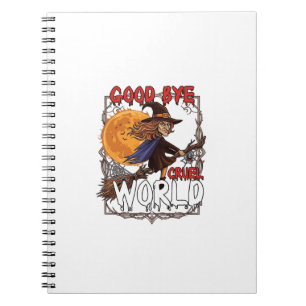 Carnet Au revoir monde cruel sorcière Halloween pleine lu