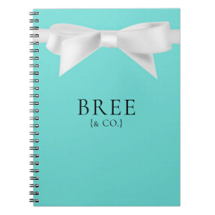 Carnet Audrey Teal Blanc Nœud Moderne Glam Mariage Bride
