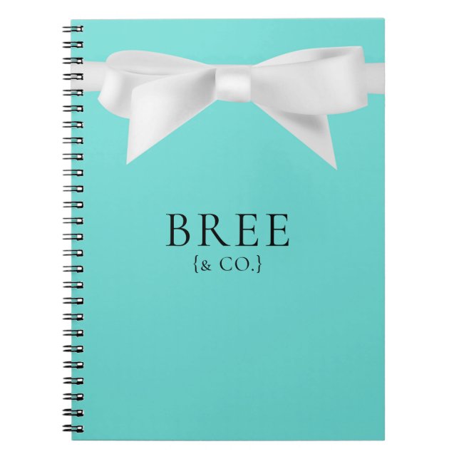 Carnet Audrey Teal Blanc Nœud Moderne Glam Mariage Bride (Devant)