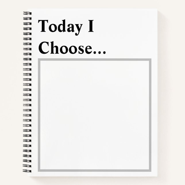 Carnet Aujourd'hui, je choisis..." - Affirmation quotidie (Devant)