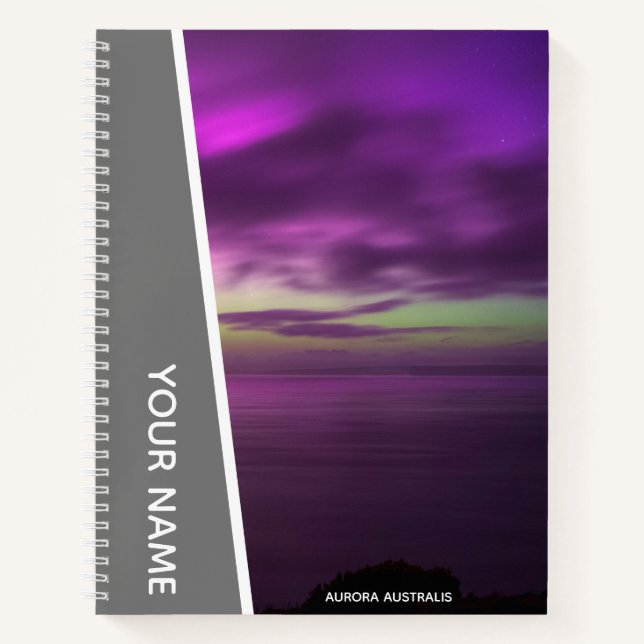 Carnet Aurora Australis Southern Lights Australia Grey (Devant)