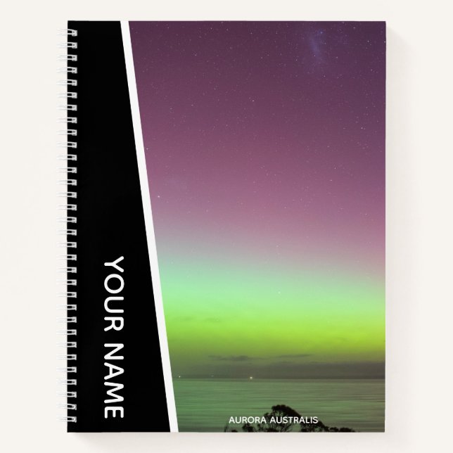 Carnet Aurora Australis Southern Lights Australie Noir (Devant)