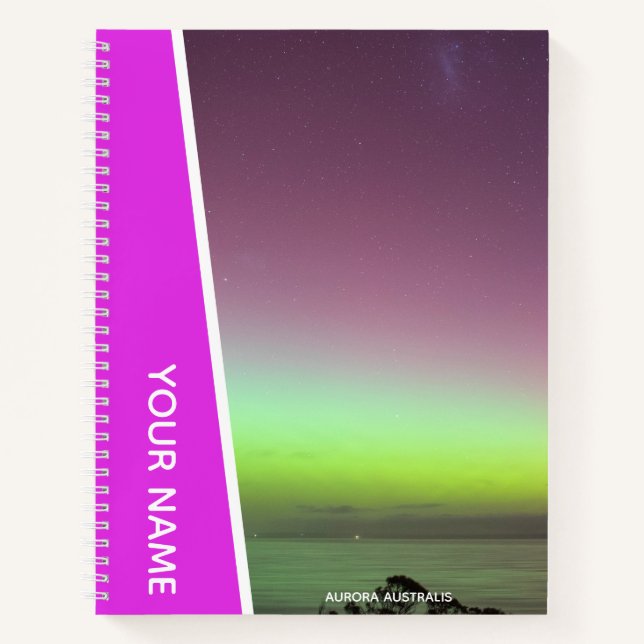 Carnet Aurora Australis Southern Lights Australie Rose (Devant)