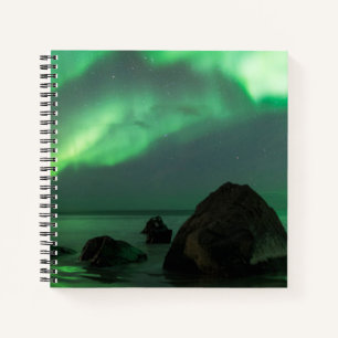 Carnet Aurora Borealis   Lofoten Beach Norway