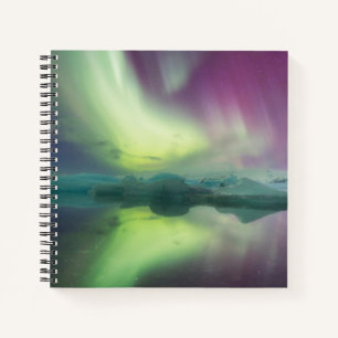 Carnet Aurora Lights in Lagoon   Jokulsarlon, Iceland