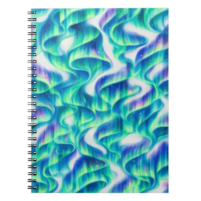 Carnet Aurore Boréale Motif Abstrait (Devant)