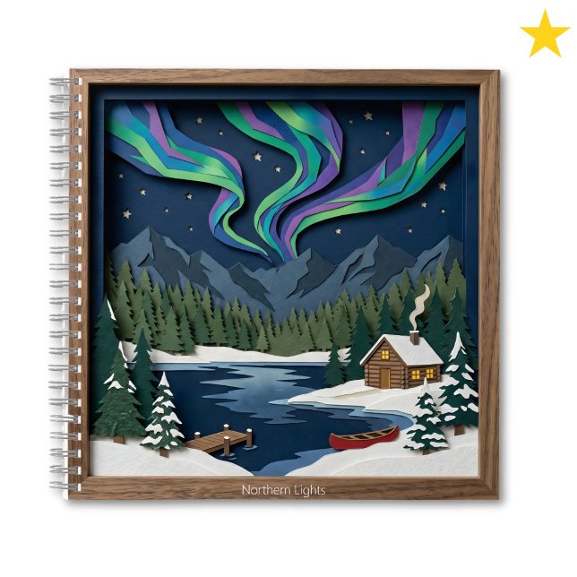 Carnet Aurores boréales Canada Collage de papier Diorama (Créateur téléchargé)