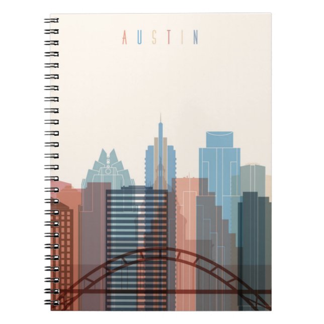 Carnet Austin, horizon de ville du Texas | (Devant)