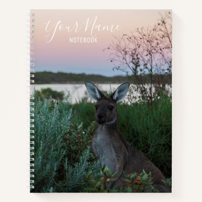Carnet Australie Kangaroo Animaux Sunset Nature (Devant)