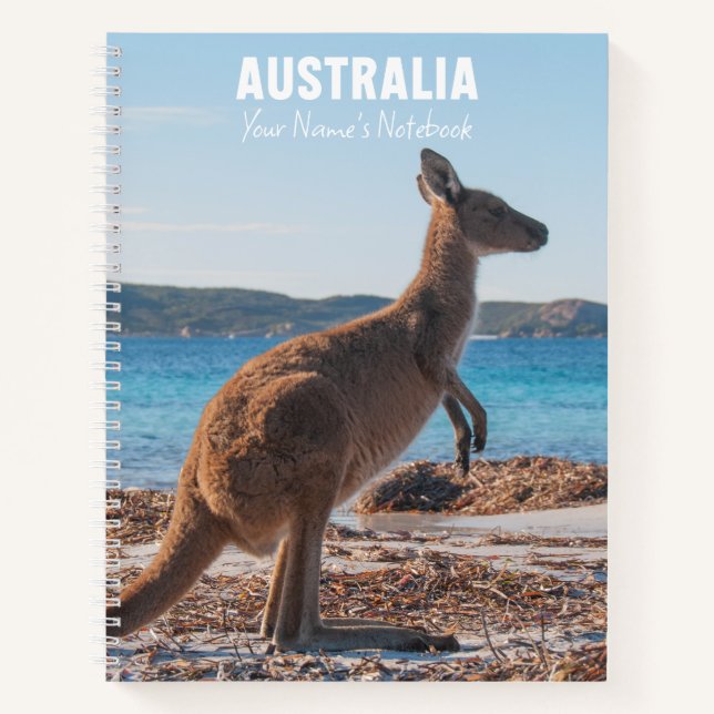 Carnet Australie Kangaroo sur la plage Photo (Devant)
