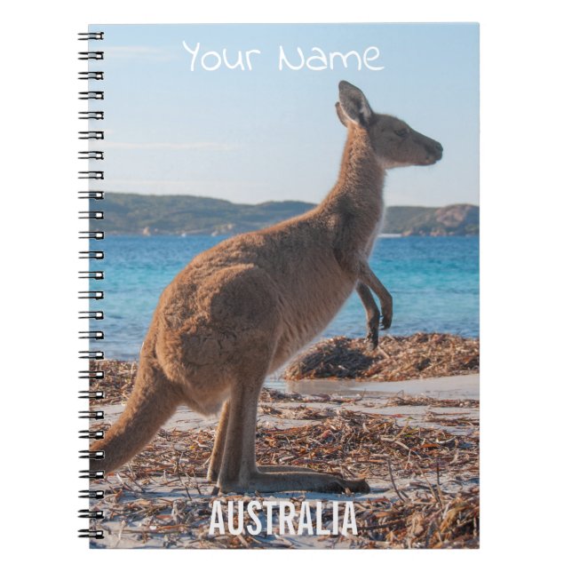 Carnet Australie Kangaroo sur la plage Photo (Devant)