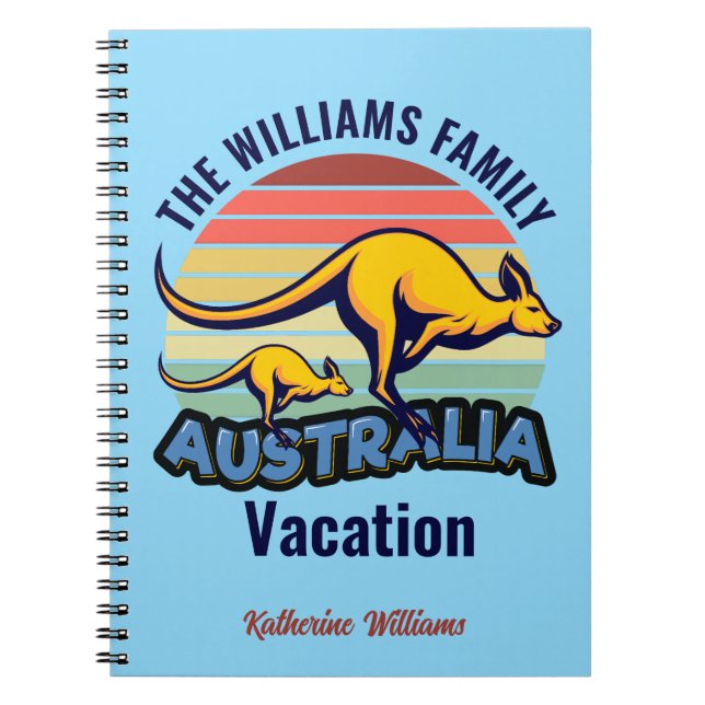 Carnet Australie Voyage Cute Kangaroo Sunset Voyage perso (Devant)