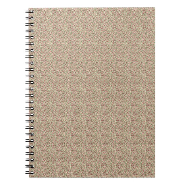 Carnet Authentique floral kaki et bordeaux des années 194 (Devant)