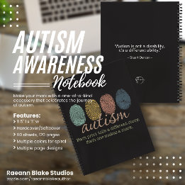 Carnet Autism Fingerprint/Quote Spiral Notebook