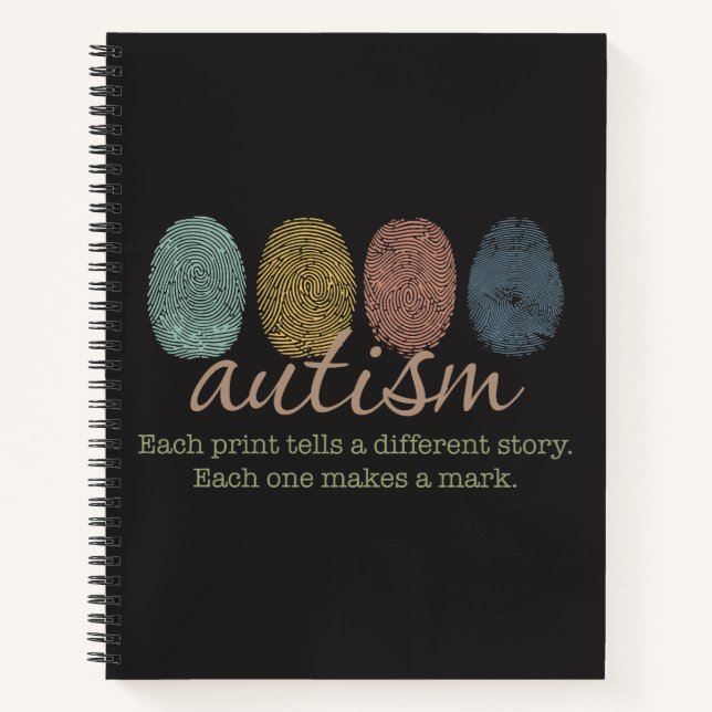 Carnet Autism Fingerprint/Quote Spiral Notebook (Devant)