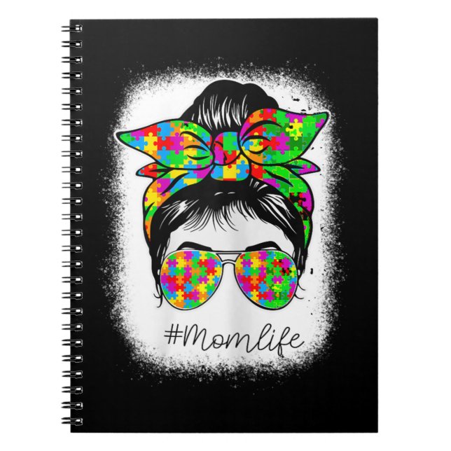 Carnet Autisme Maman Messy Bun Bleached Pour La Sensibili (Devant)