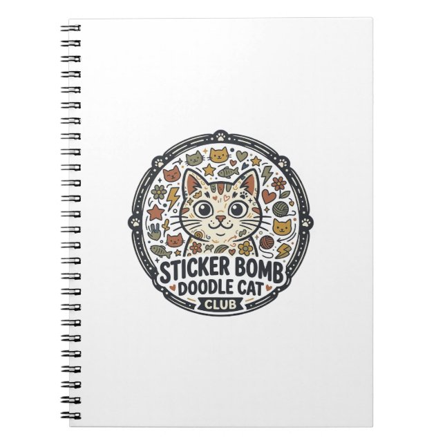 Carnet Autocollant Bombe Dessin Animé Chat POD Vector Art (Devant)