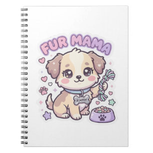 Carnet Autocollant Chien Mignon Maman Fourrure Pastel