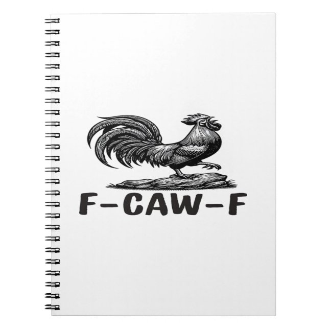 Carnet Autocollant de citation de jeu de mots drôle F-Caw (Devant)