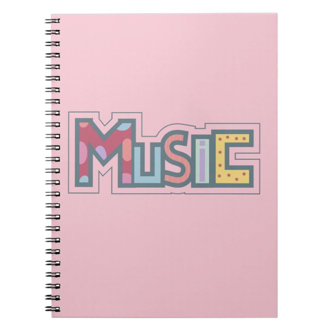 Carnet autocollant de musique coloré (Devant)
