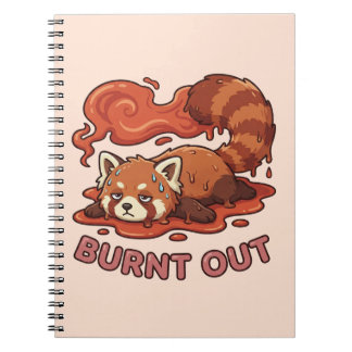 Carnet Autocollant de Panda Rouge Fondu Drôle | Mignon