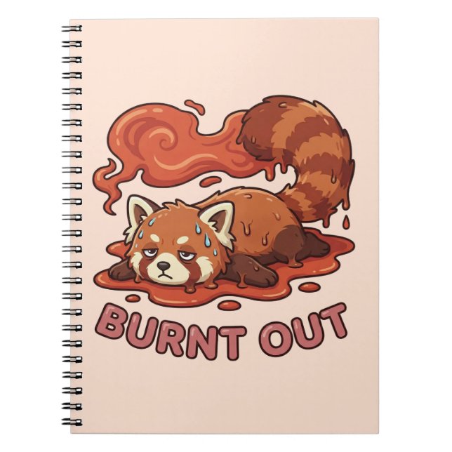 Carnet Autocollant de Panda Rouge Fondu Drôle | Mignon  (Devant)