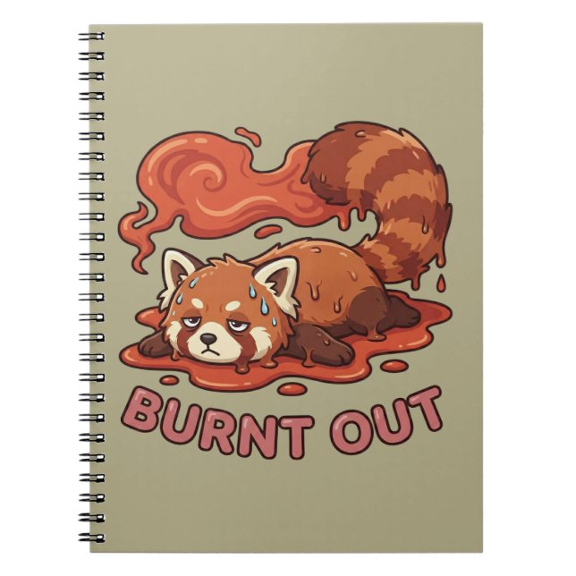 Carnet Autocollant de Panda Rouge Fondu Drôle | Mignon  (Devant)