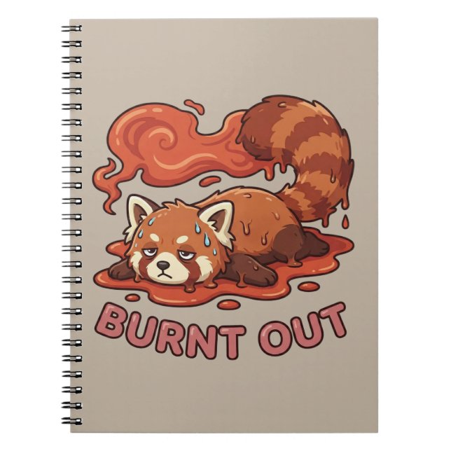 Carnet Autocollant de Panda Rouge Fondu Drôle | Mignon  (Devant)