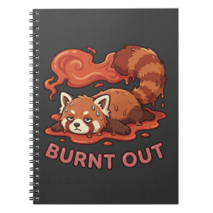 Carnet Autocollant de Panda Rouge Fondu Drôle Mignon