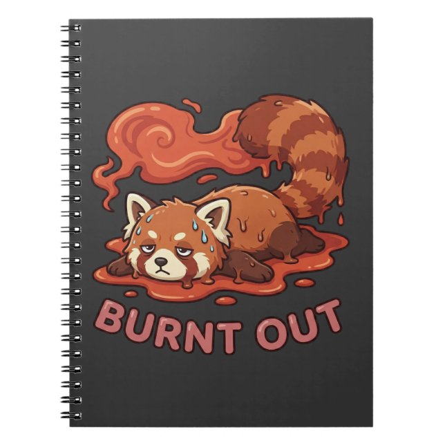 Carnet Autocollant de Panda Rouge Fondu Drôle | Mignon  (Devant)