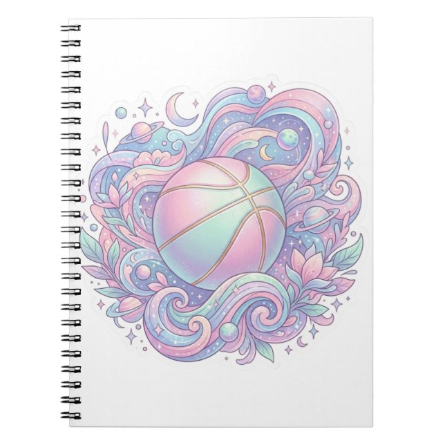 Carnet Autocollant esthétique de basket-ball pastel dans  (Devant)