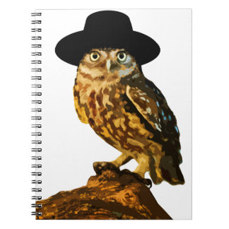 Carnet autocollant sage de hibou de hippie