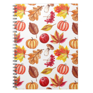 Carnet Automne Botanique Sans Seamless : Élégance Florale